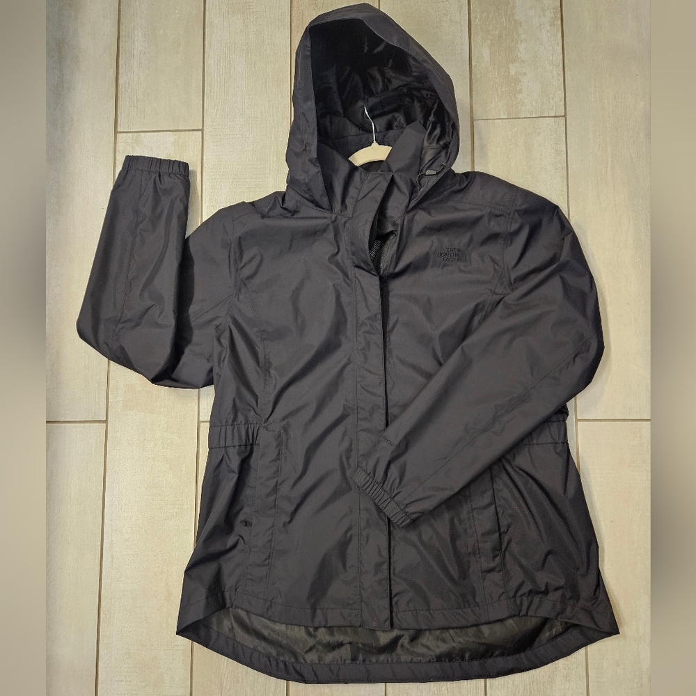 The North Face Black Hooded Rain Shell Jacket Black NWOT